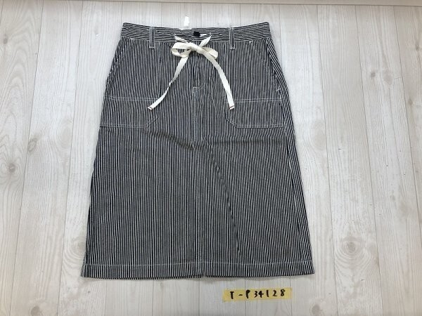 DEEP BLUE レディース ストライプ デニムスカート S 白紺拍卖