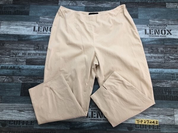 PIAZZA SEMPIONE レディース 薄手 サイドファスナー アンクル テーパードパンツ ベージュ拍卖