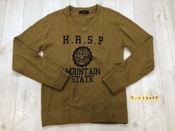 RAGEBLUE レイジブルー メンズ Vネック ニットセーター M マスタードイエロー拍卖