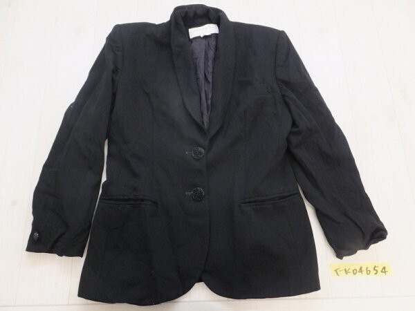 JONES NEW YORK レディース 肩パッド入 USA製 裏地 ウール 秋冬 ジャケット 10P 黒拍卖