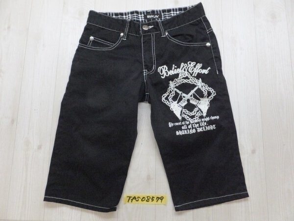 MILD LIFE メンズ フロントプリント ハーフパンツ S 黒拍卖