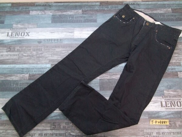 訳あり新品!VILLAND ビランド しまむら メンズ コットン ストレート カラーパンツ 82cm 黒拍卖