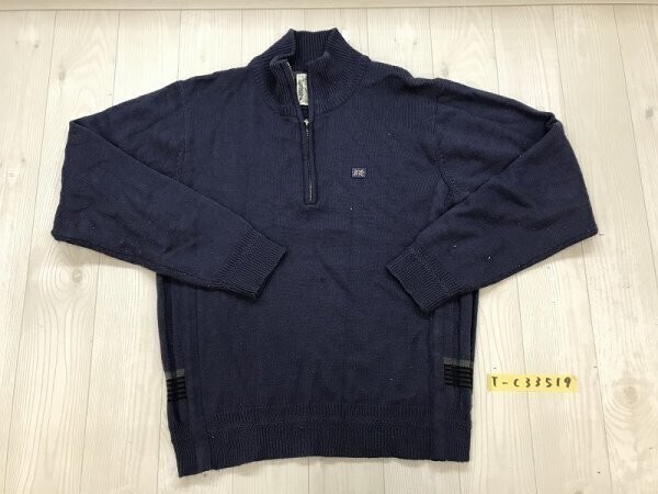 VICT. メンズ ハーフジップ プルオーバーニットセーター L 青紫拍卖