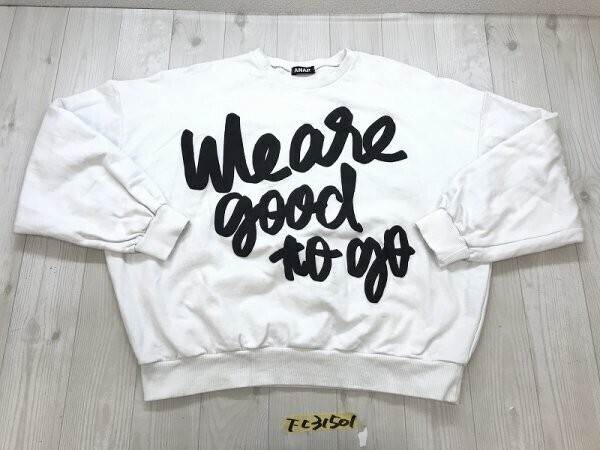 ANAP アナップ レディース ビッグプリント スウェットトレーナー F 白拍卖