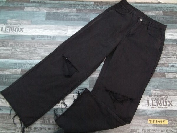 DAZY メンズ カットオフ ダメージ デニムジーンズパンツ 大きいサイズ XL 黒拍卖