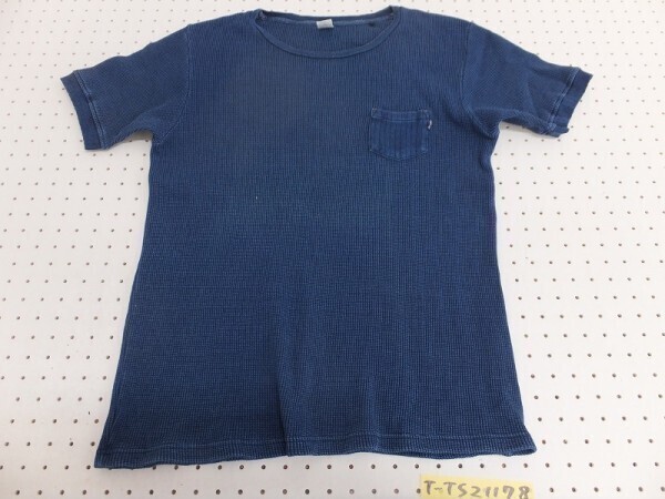 GNM GEAR メンズ ポケット ワッフル調 カットソー L 紺拍卖