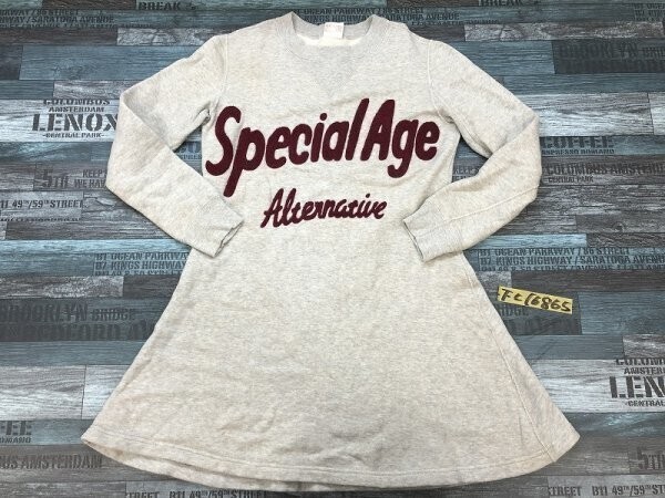 RNA レディース コットン パイル英字 スウェット ワンピース M ライトグレー拍卖