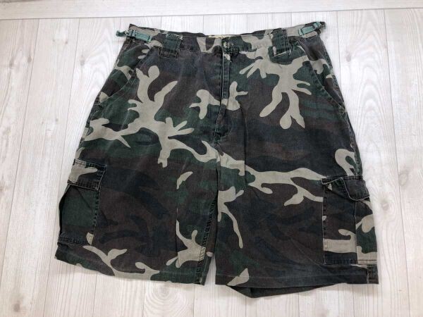 GAME WINNER アメカジ ミリタリー ハンティング 迷彩カモフラ ショート ハーフ カーゴ パンツ メンズ 大きいサイズ 2XL カーキ系拍卖