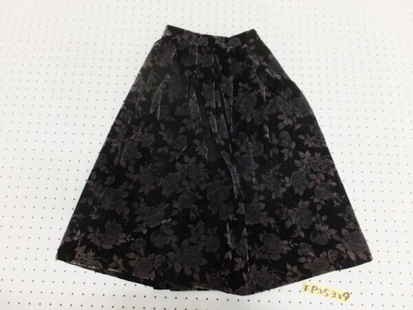 JEAN DORE CINQ レディース バラ ドット ベロア ミディ丈スカート 60-88 黒緑紫拍卖