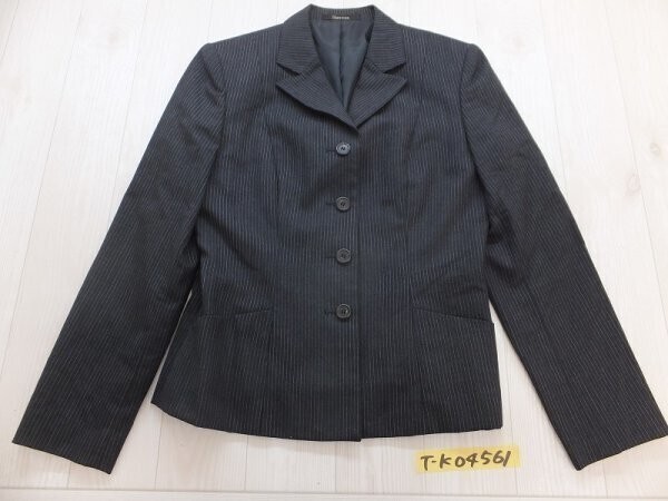 HARTFORD ハートフォード レディース ウール 肩パッド ストライプ 春秋 ジャケット 9AR チャコールグレーグレー拍卖