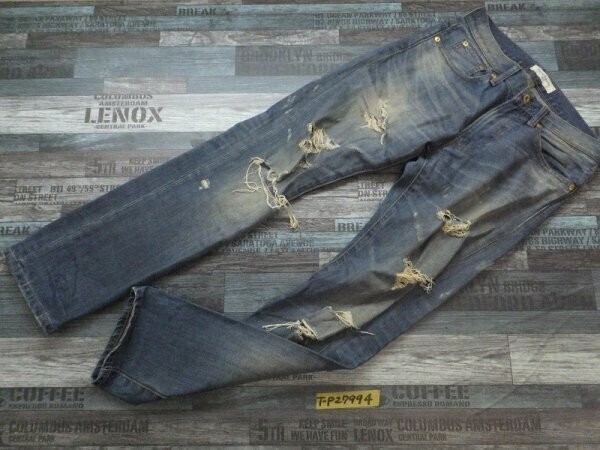 Free's Mart MEN フリーズマート メンズ ストレート ダメージデニムジーンズパンツ 29 青拍卖