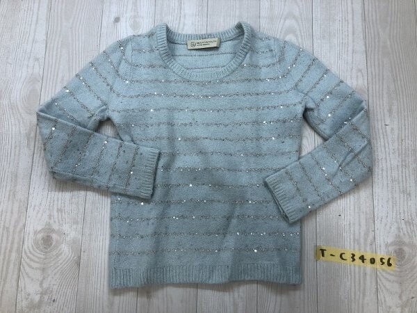 BEAUTY&YOUTH UNITED ARROWS ユナイテッドアローズ レディース スパンコール付き ニットセーター 水色拍卖