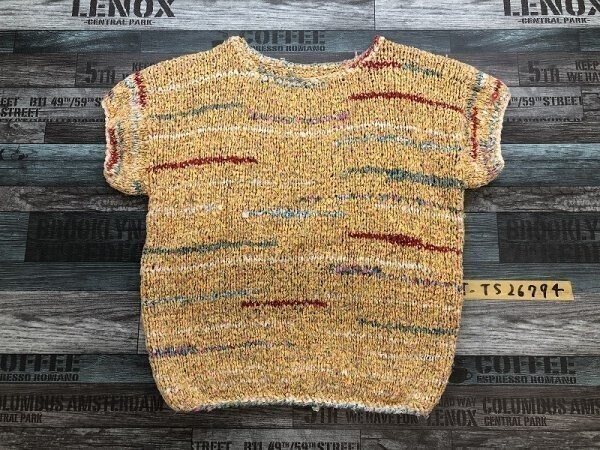 ノーブランド レディース ニット 半袖カットソー 黄色拍卖