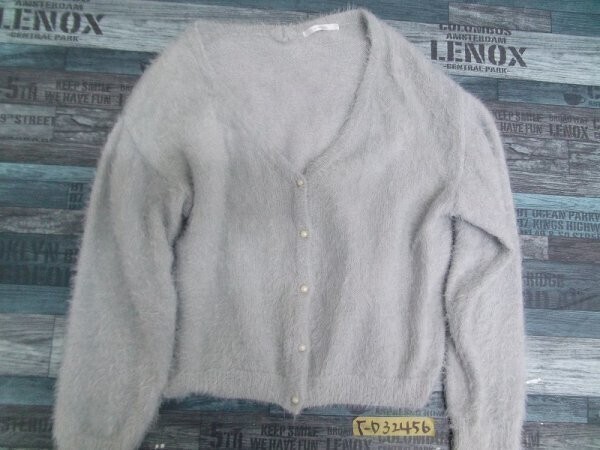 RETRO GIRL レディース シャギー ニット カーディガン グレー拍卖