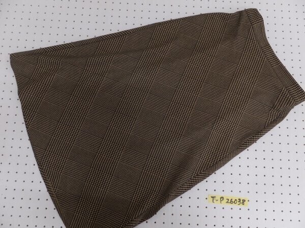 美品!BANANA REPUBLIC バナナリパブリック レディース バックゴム 千鳥格子 起毛ロングスカート S 茶黒拍卖