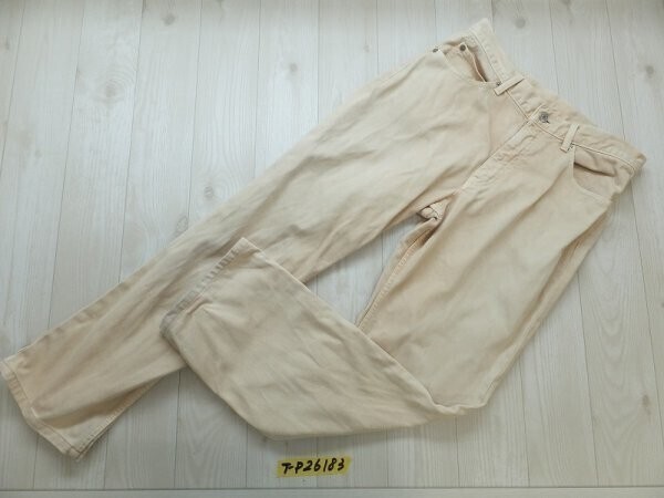 SHIPS シップス レディース 日本製 ストレート コットン カラーパンツ 31 ペールオレンジ拍卖