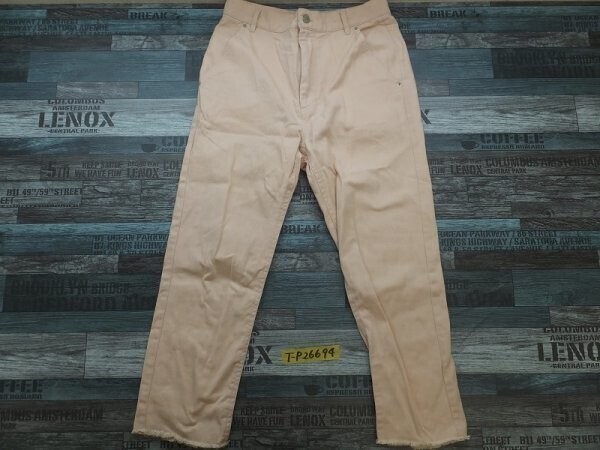 KASTANE カスタネ レディース カットオフ クロップド カラーパンツ S 薄ピンク拍卖