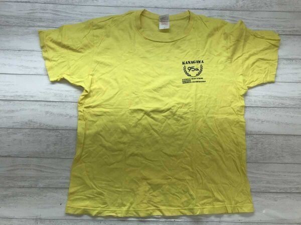 2013年 スポーツ 第95回 全国高校野球選手権 記念神奈川大会 野球が僕らを一つにする トーナメント表 朝日新聞 半袖Tシャツ L 黄色拍卖