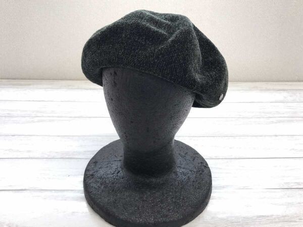 Borboleta レトロ カントリー アンティーク調 金具タグ モールニット ベレー帽 帽子 レディース グレー系拍卖