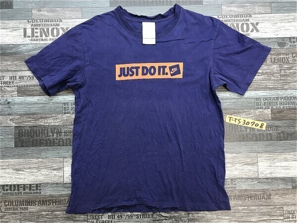 NIKE ナイキ メンズ ロゴプリント 半袖Tシャツ M 青拍卖