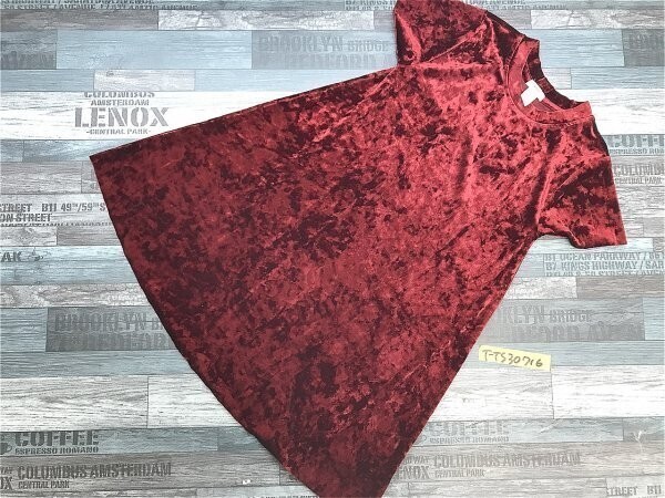 FOREVER 21 GIRLS フォーエバー ガール ベロア ワンピース 大きいサイズ XL 深紅拍卖