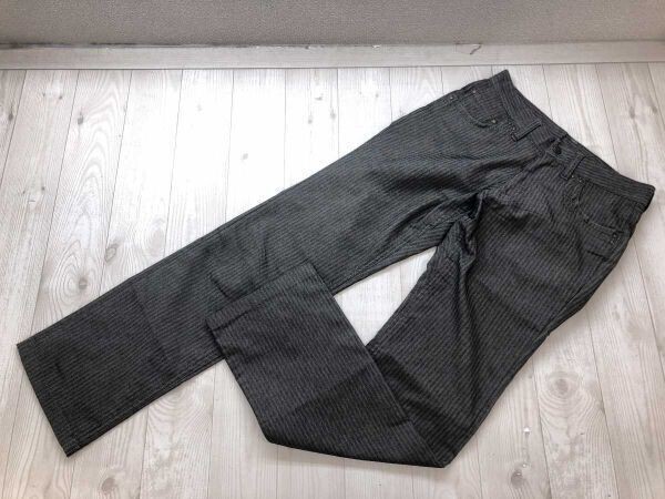 COMME CA ISM コムサイズム ネオお兄系 ドメスティック モード 00s 古着 ヘリンボーン ストライプ パンツ ボトムス メンズ S グレー拍卖