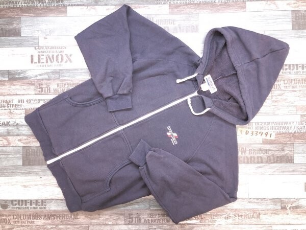 MIZUNO ミズノ SPORTSMAN メンズ ロゴプリント スウェットジップパーカー L ネイビー拍卖