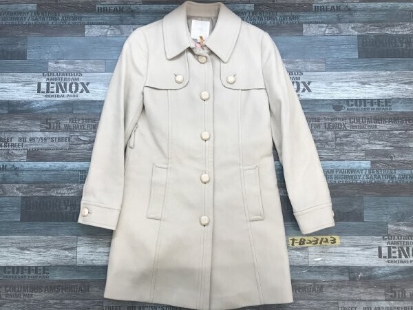 組曲 KUMIKYOKU レディース 起毛 ボタンコート S3 ベージュ拍卖