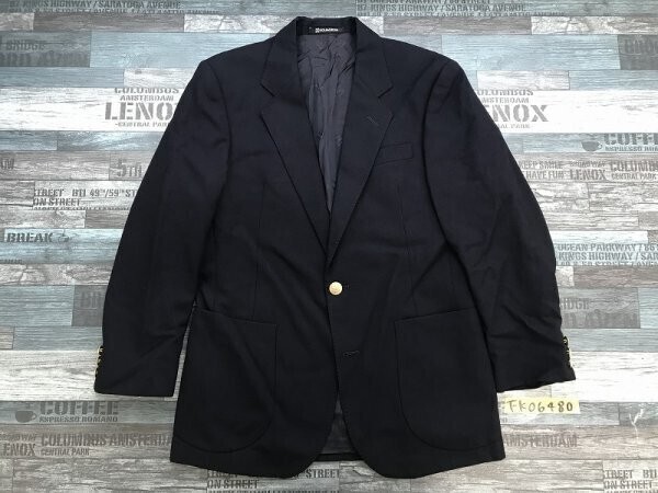 DAKS ダックス メンズ ウール 裏地 肩パッド サイドベンツ 起毛 ジャケット ダークネイビー 秋冬拍卖