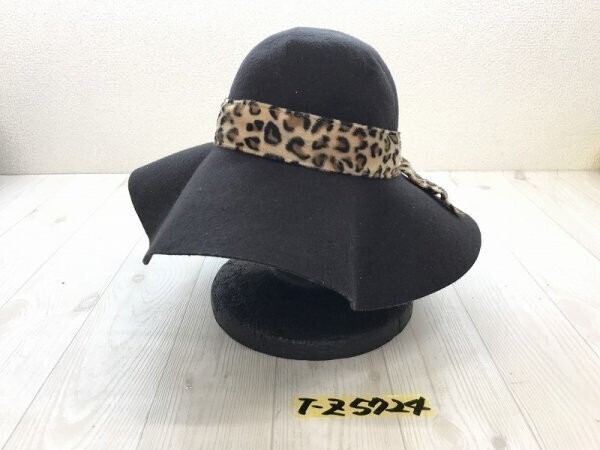 VAUITY レディース 毛 フェルト レオパードリボン ガルボハット 帽子 FR チャコールグレー拍卖