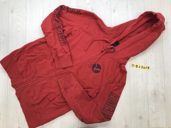 AMERICAN EAGLE アメリカンイーグル メンズ ラバーロゴ スウェット ジップパーカー S 赤拍卖
