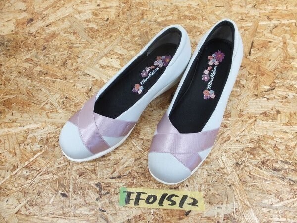 Mine Relax マインリラックス レディース 軽量 伸縮材 シューズ 靴 グレー×ピンク 23.0cm拍卖