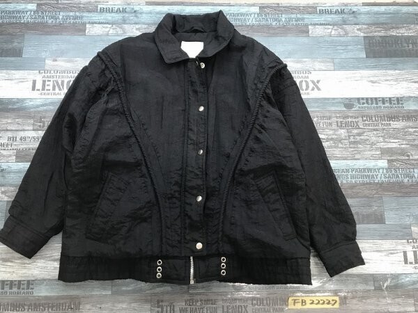 WOOD WIND レディース 比翼ジップ ナイロン 中綿 ジャケット M 黒拍卖