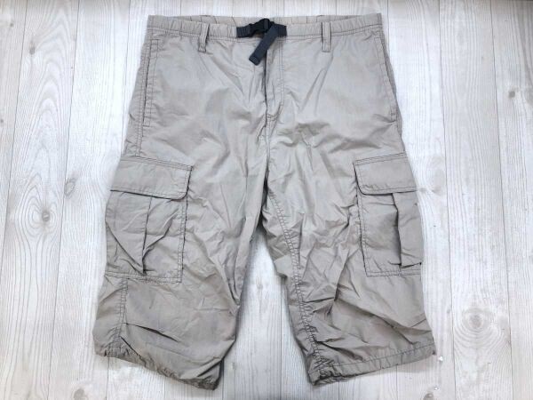 オタリエ OTARIE アウトドア スポーツ ストリート 裾ドローコード カーゴ ハーフ ショート カーゴパンツ メンズ ベルト付き XL ベージュ拍卖