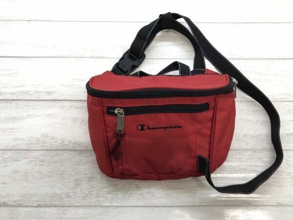 チャンピオン Champion アメカジ スポーツ ストリート アウトドア ウエストポーチ ボディーバッグ メンズ 赤 黒拍卖