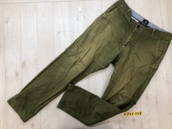 BEAMS HEART ビームスハート メンズ ストレッチ スリムカラーパンツ L カーキ拍卖