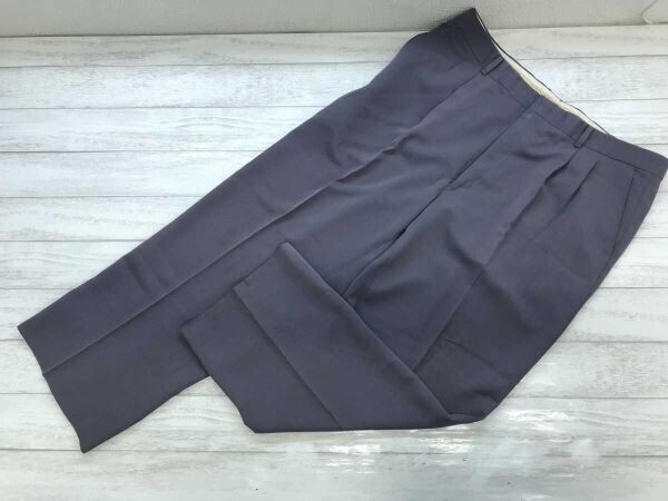 SLIMACKS レトロ オールド トラッド フォーマル ツータック テーパード スラックス パンツ ボトムス メンズ ポリエステル100% 97 紫拍卖