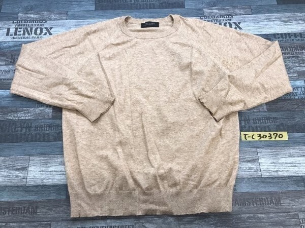 nano universe ナノユニバース メンズ ラグランスリーブ ニットソー 杢ベージュ拍卖