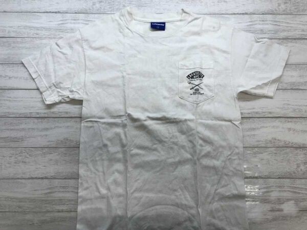 Lafayette ラファイエット メンズ ストリート ヒップホップ 古着 胸ポケット 両面プリント ポケT 半袖Tシャツ M 白拍卖