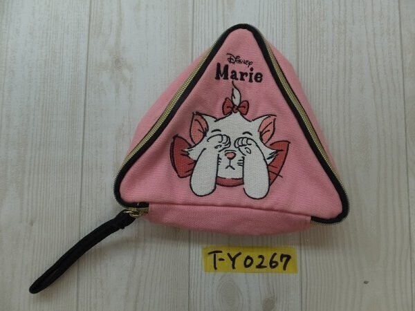 Disney ディズニー レディース キッズ おしゃれキャットマリーちゃん刺繍 トライアングルポーチ ピンク拍卖