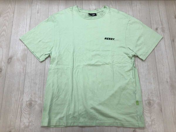 NERDY ノルディ Black B ブロックビー ZICO ジコ ロゴプリント 韓国ストリート ヒップホップ HIPHOP 半袖Tシャツ メンズ 綿100% M 黄緑拍卖