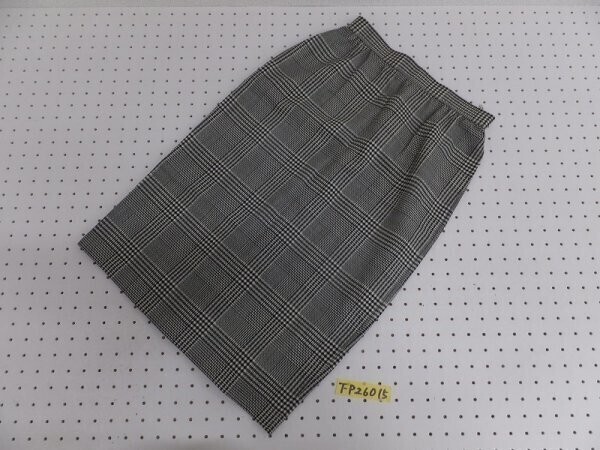 UNGARO ウンガロ レディース 千鳥格子 ウール 裏キュプラ ナロースカート 9 黒ベージュ拍卖