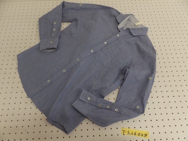 TAKEO KIKUCHI タケオキクチ メンズ 千鳥格子柄 3way シャツ 青×白 2拍卖