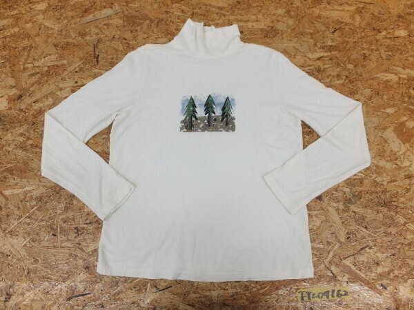 AURA FIUME ステッチ&プリント タートルネック ロンT カットソー 白 ホワイト 40拍卖