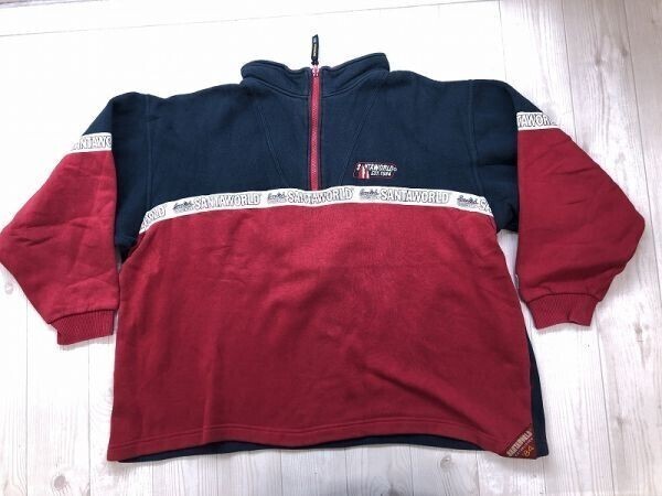 サンタワールド SANTAWORLD 90s レトロ オールド アメカジ マリン ハーフジップ 裏起毛ス ウェット プルオーバー メンズ 綿混合 4L拍卖