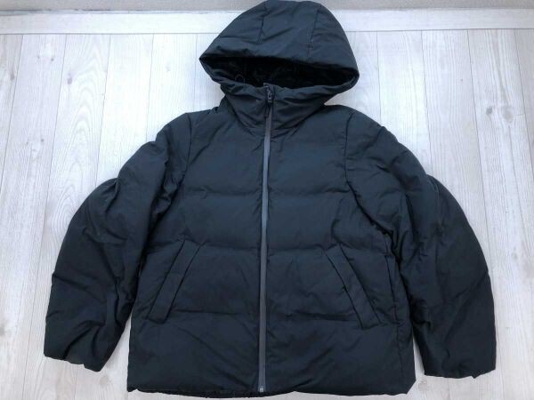 ユニクロ UNIQLO ストリート アウトドア 軽量 防風 撥水 シームレスダウン パーカー ジャケット レディース ダウン90% フェザー10% M 黒拍卖