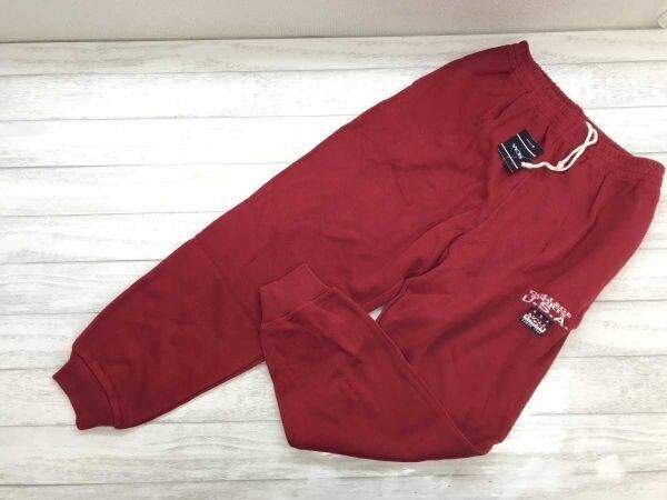 新品タグ付き NCAA デサント DESCENTE アメカジ スポーツ カレッジ イージー スウェット ジョガー パンツ ボトムス メンズ LL 赤拍卖