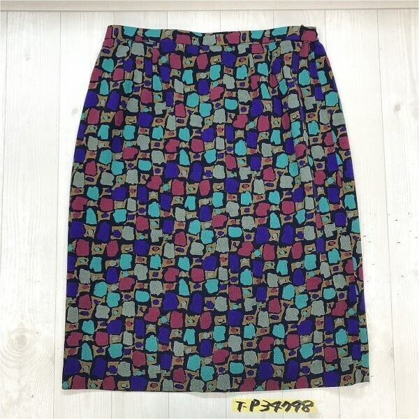 Fashion Remi レディース レトロ 総柄 ちりめん ナイロンスカート 17 ネイビー拍卖