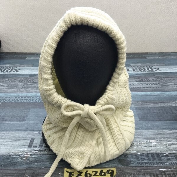 KUTIR レディース 首まであったか アクリルニット帽 F オフホワイト拍卖