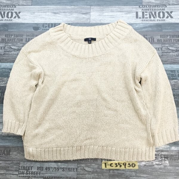 GAP ギャップ レディース 七分袖ニットセーター S ベージュ拍卖